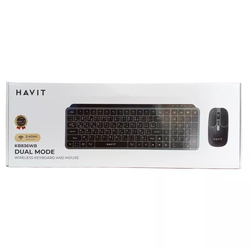 COMBO CLAVIER MOUSE OFFICE HAVIT KB836WB RECHARGABLE